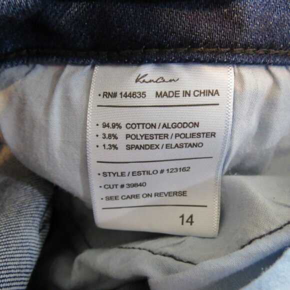Kancan Jeans Medium Wash Whiskers Raw Hem Ankle Length 39840 Size 14 - Picture 8 of 9